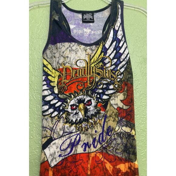 Deadly Sins Y2K Pride Embellished Cotton Tank Top Women’s Size S M - Picture 3 of 8